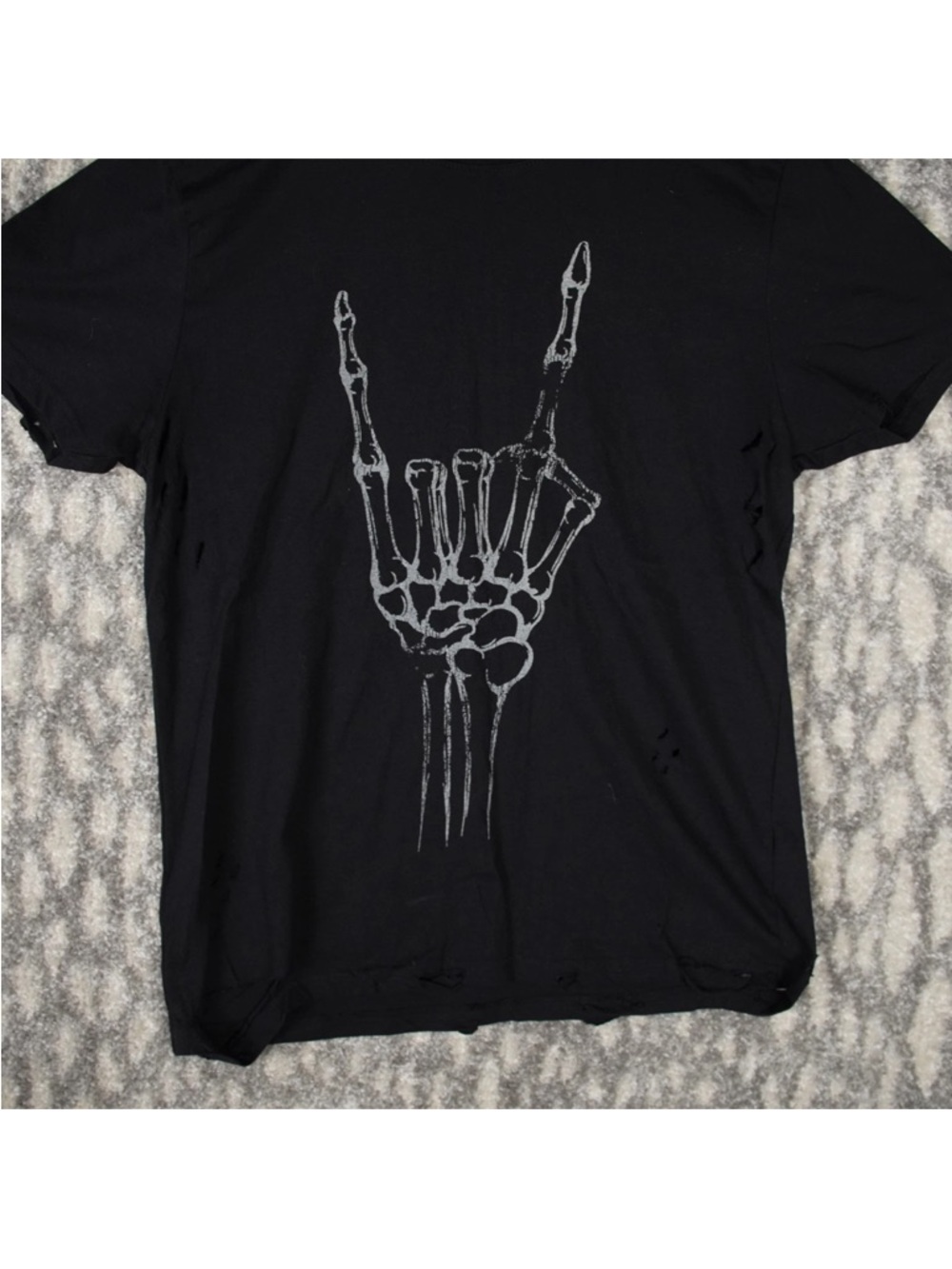 OTHER UK Rock Thrasher T-shirt Womens Sz Large Black Punk Rock Distressed Metal - Picture 5 of 14
